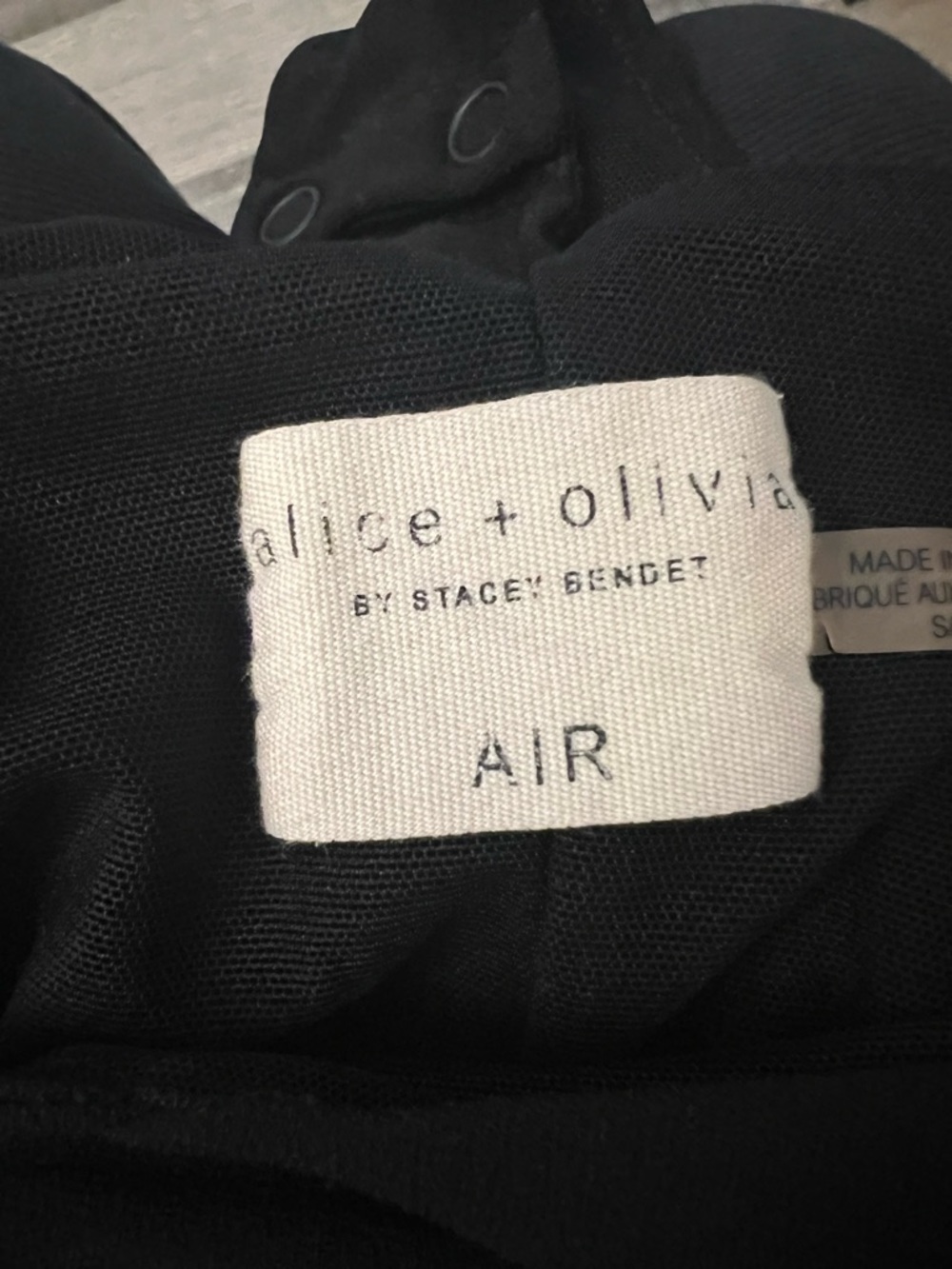Alice + Olivia Black Stretch Knit Bodysuit with Snap Detail sz S EUC - Picture 4 of 6
